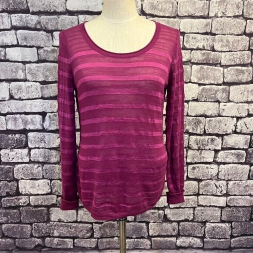 Banana Republic Pink On Pink Long Sleeve Blouse Size Medium